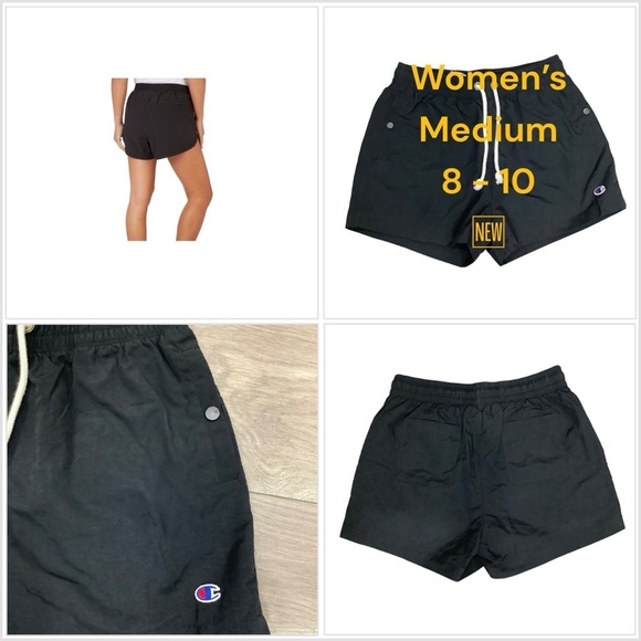Womens Champion Medium 8 - 10 Shorts Gym Sport Drawstring 4 Pockets Pull On NWOT - Picture 1 of 10